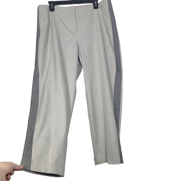 J.Jill Women's Two Toned Striped Grey Elastic Waistband Pull On Pants Size 18P - Picture 1 of 12